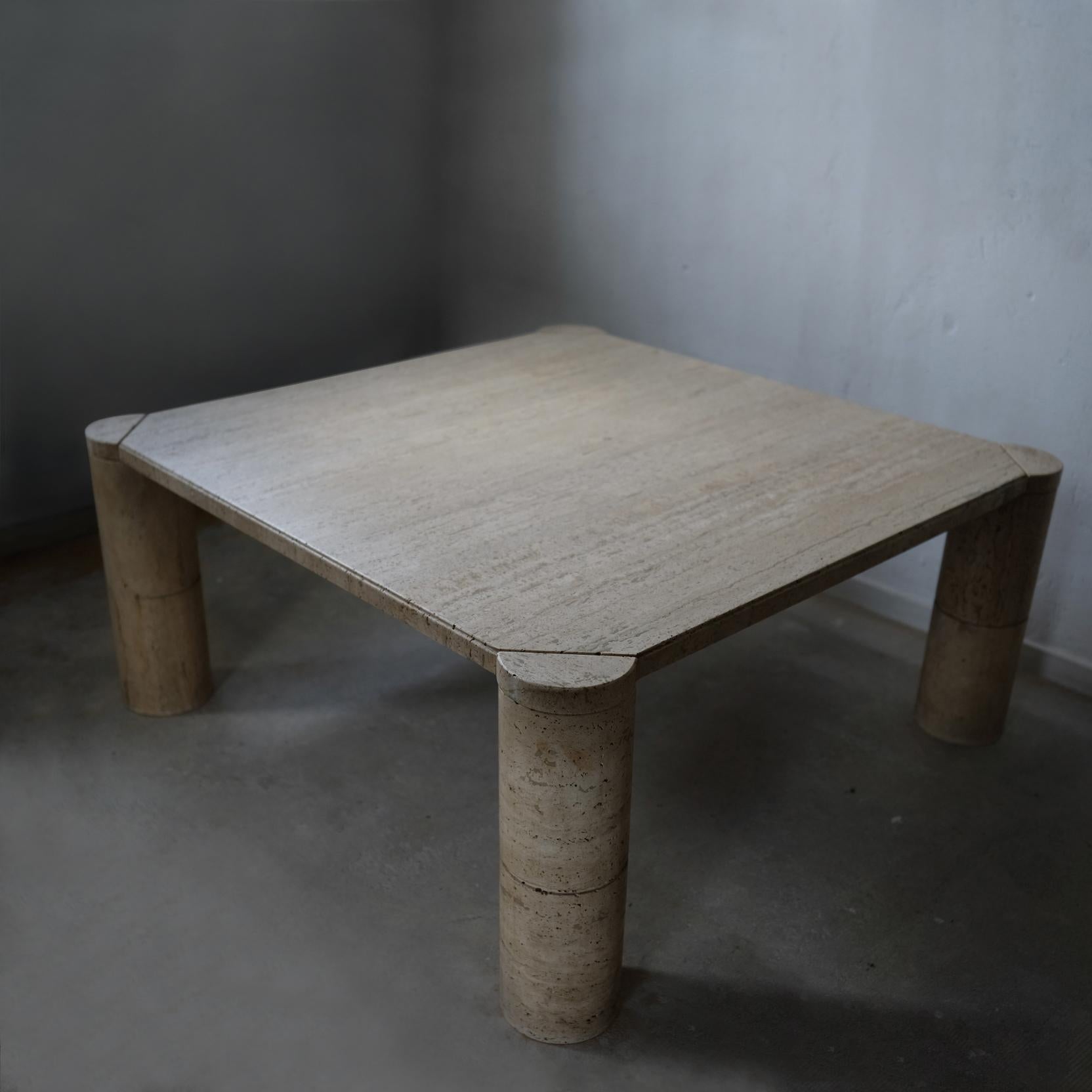 Large Italian Travertine Coffee Table at 1stDibs
