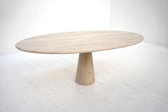 Large Italian Travertine Dining Table, c. 1970
