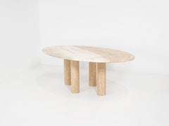 Large Italian Travertine Dining Table