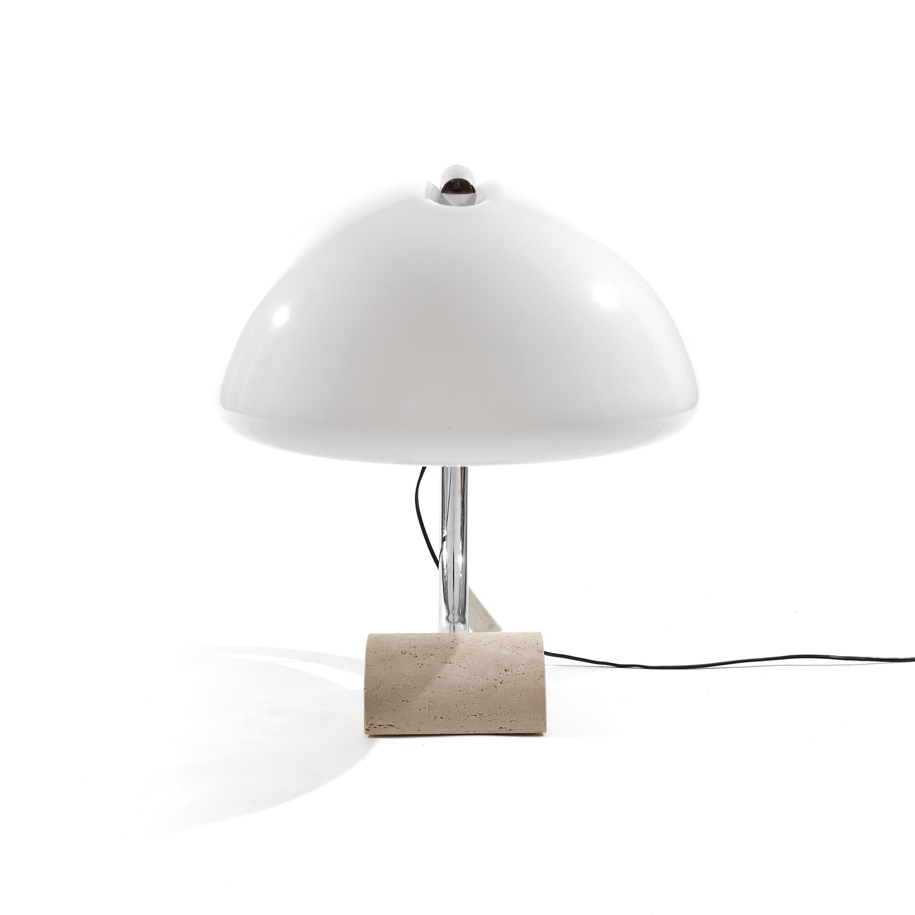 Mid-20th Century Large Italian travertine table lamp, 1960's For Sale