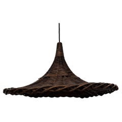 Lampada a sospensione grande in vimini Tulipano Italiano