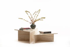 Large Italian Two Part Travertine Modular Coffee Table by Up & Up, circa 1970s