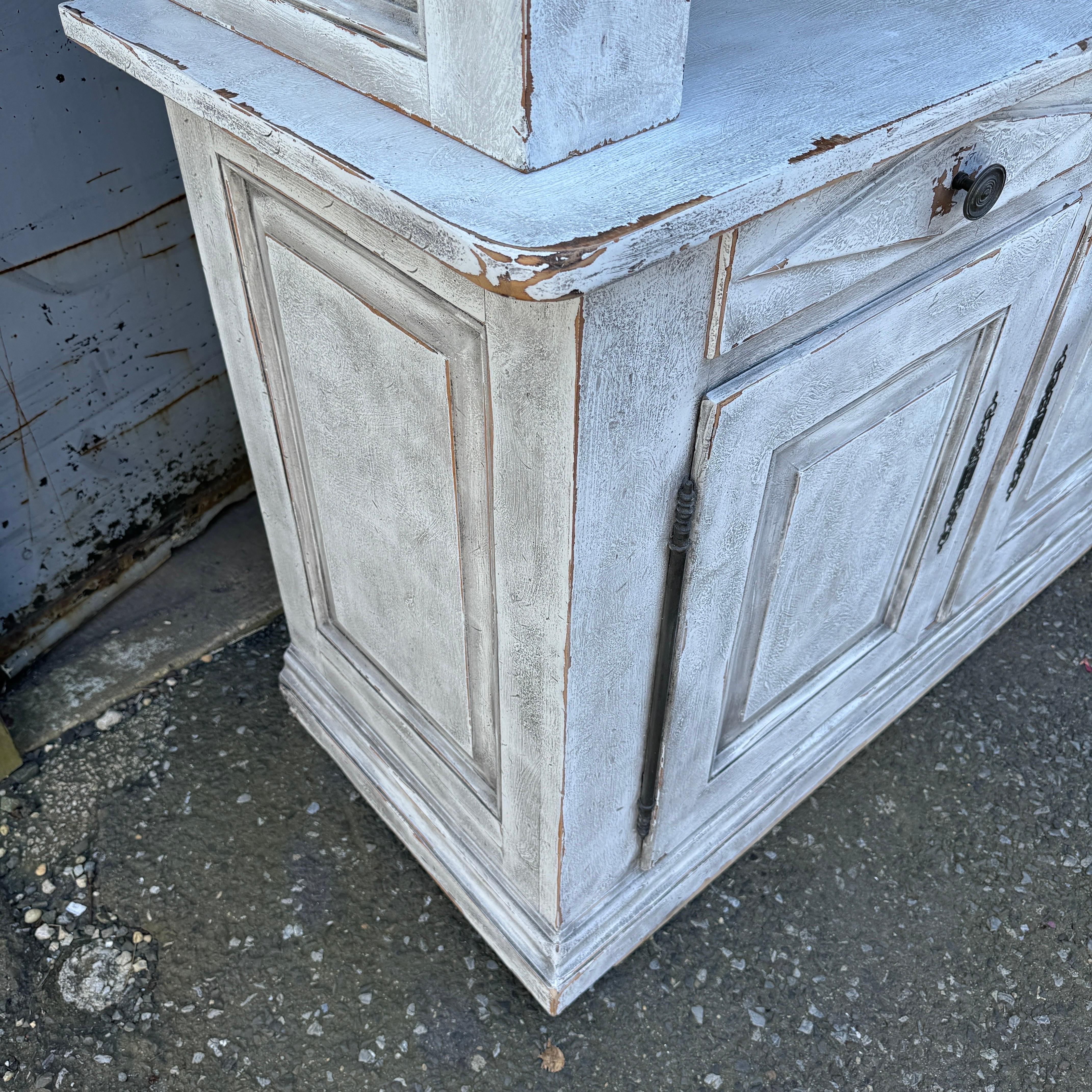 Large Italian Two Piece Hand-Painted Cabinet with Drawers For Sale 6