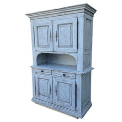 Large Italian Two Piece Hand-Painted Cabinet with Drawers