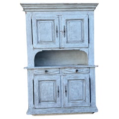 Large Italian Two Piece Hand-Painted Cabinet with Drawers
