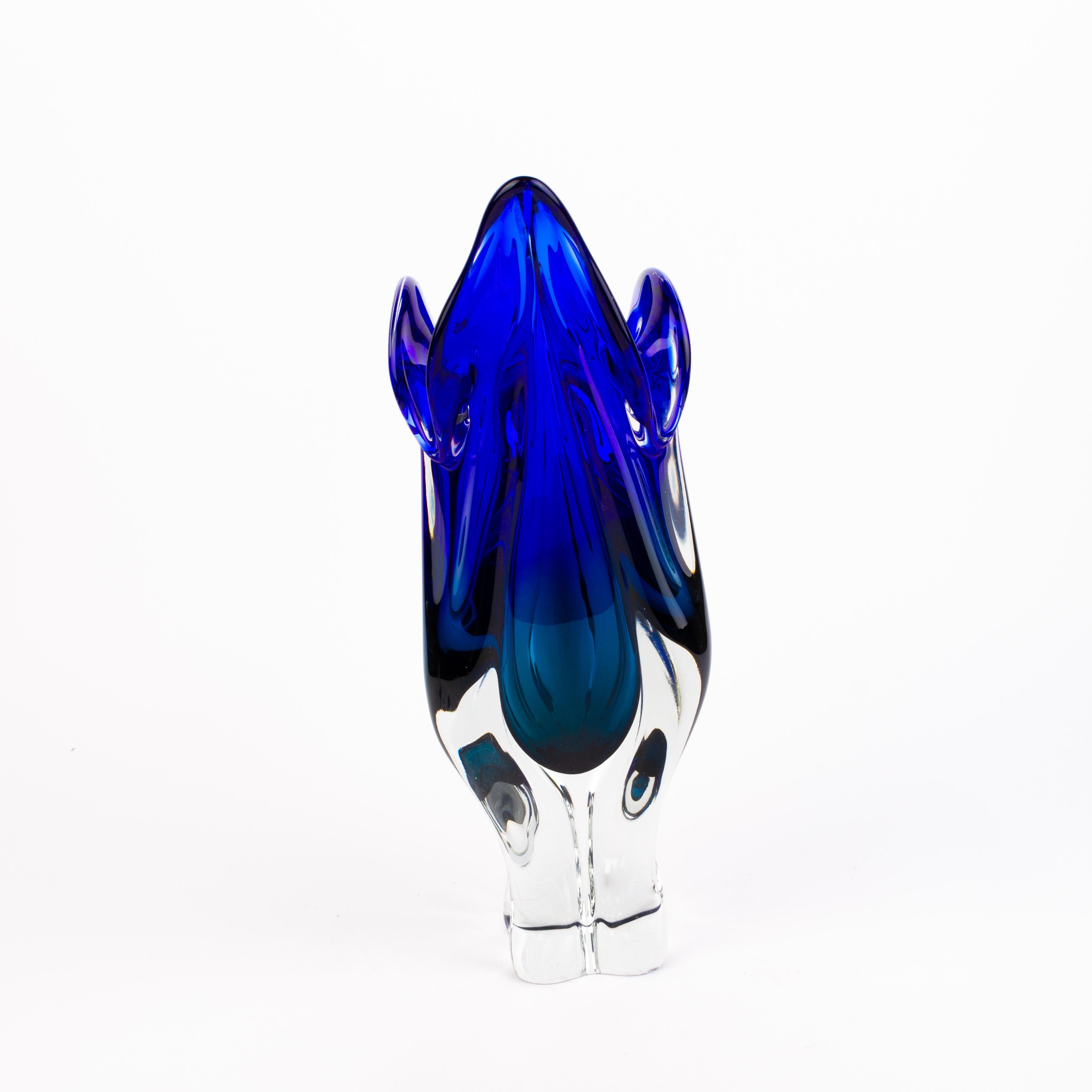 Large Italian Venetian Murano Mid-Century Sommerso Blue Glass Vase 
Good condition, stunning vase.
From a private collection.
Free international shipping.