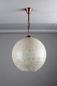Large Italian Venini Style Glass Globe Pendant Lamp, 1950s