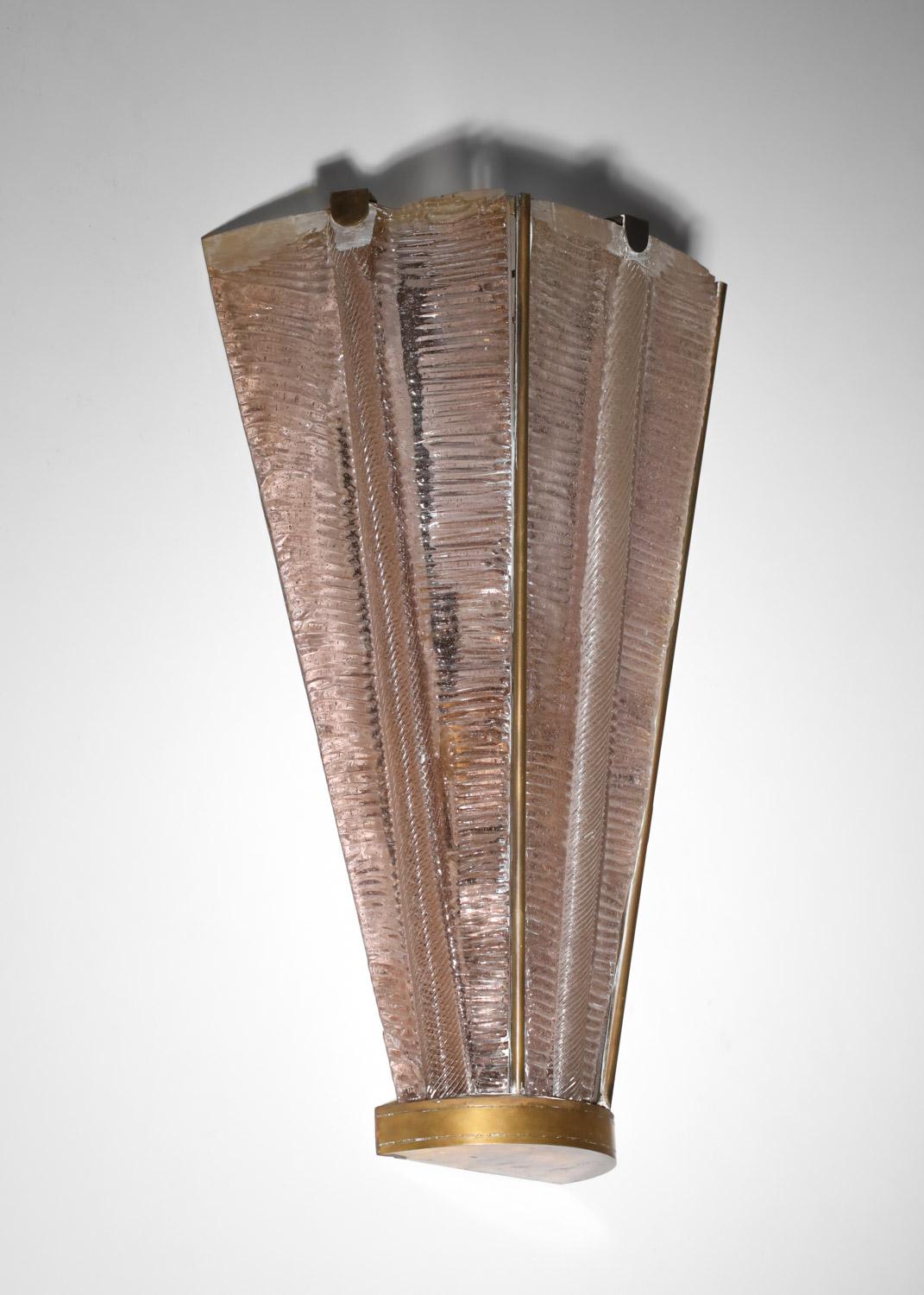 Grande lampada da parete italiana in vetro di Murano di Venini degli anni '30 in vendita 4