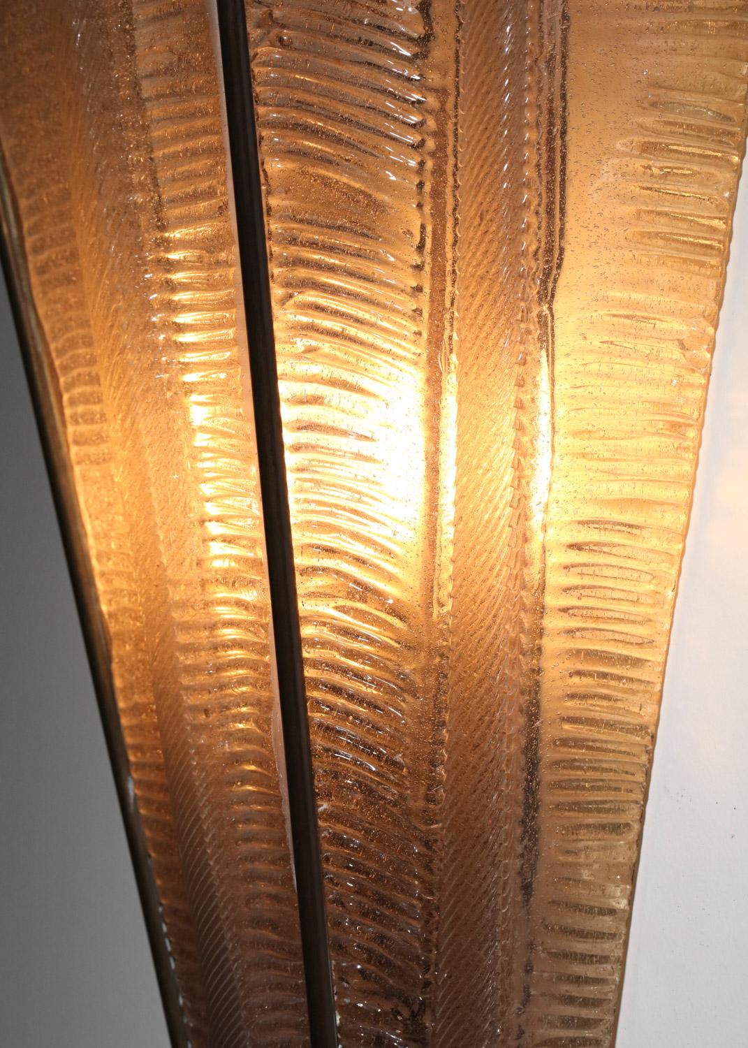 Mid-Century moderno Grande lampada da parete italiana in vetro di Murano di Venini degli anni '30 in vendita