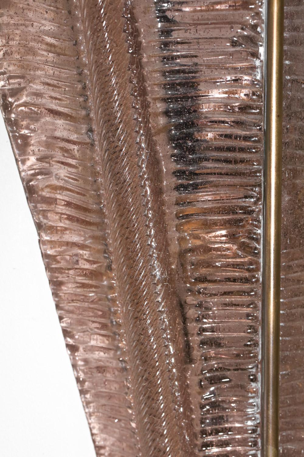 Ottone Grande lampada da parete italiana in vetro di Murano di Venini degli anni '30 in vendita