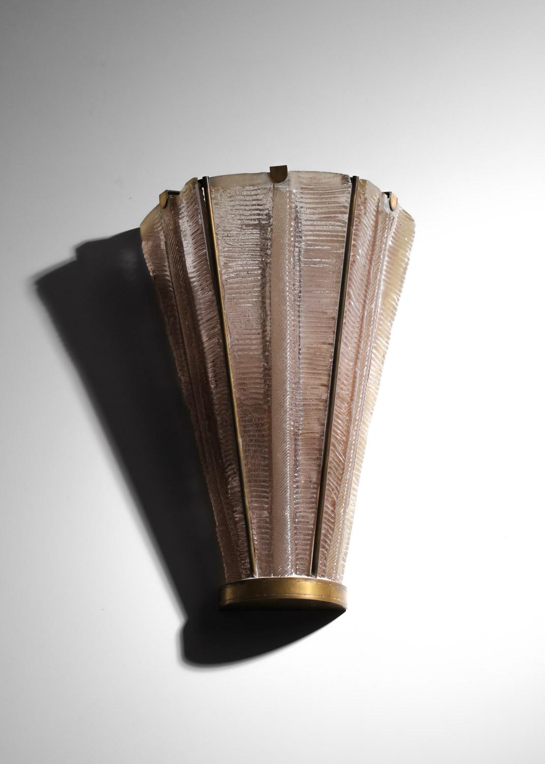 Grande lampada da parete italiana in vetro di Murano di Venini degli anni '30 in vendita 2