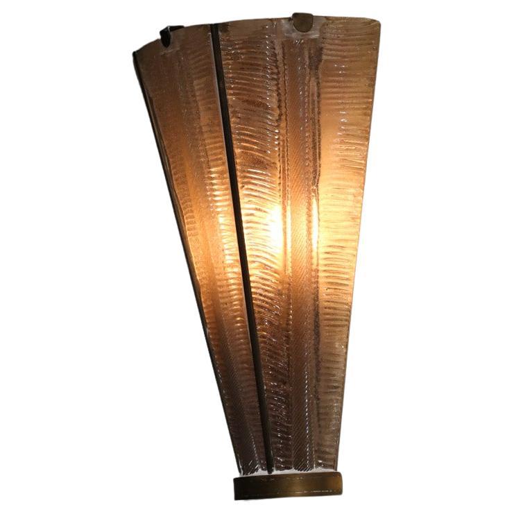 Grande lampada da parete italiana in vetro di Murano di Venini degli anni '30 in vendita