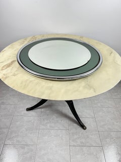Large Italian Vintage 70s Mirror, Steel Edge