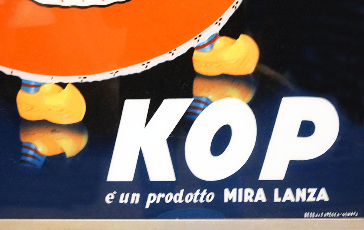 Großes italienisches Vintage-Werbebild auf Glas gemalt, Olandesina KOP Mir (Italienisch) im Angebot