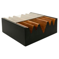 Large Italian Vintage Coffee Table with Glass Top Attr. to Saporiti, ca 1970s Large Italian Vintage Coffee Table with Glass Top Attr. to Saporiti, ca 1970s