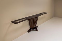 Large Italian Vintage Console in Wood and Brass, 1950s