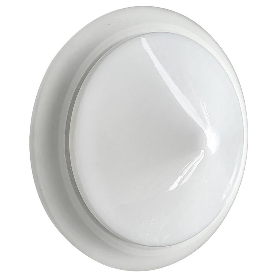Grande lampada da soffitto o da parete in vetro vintage italiano, a incasso
