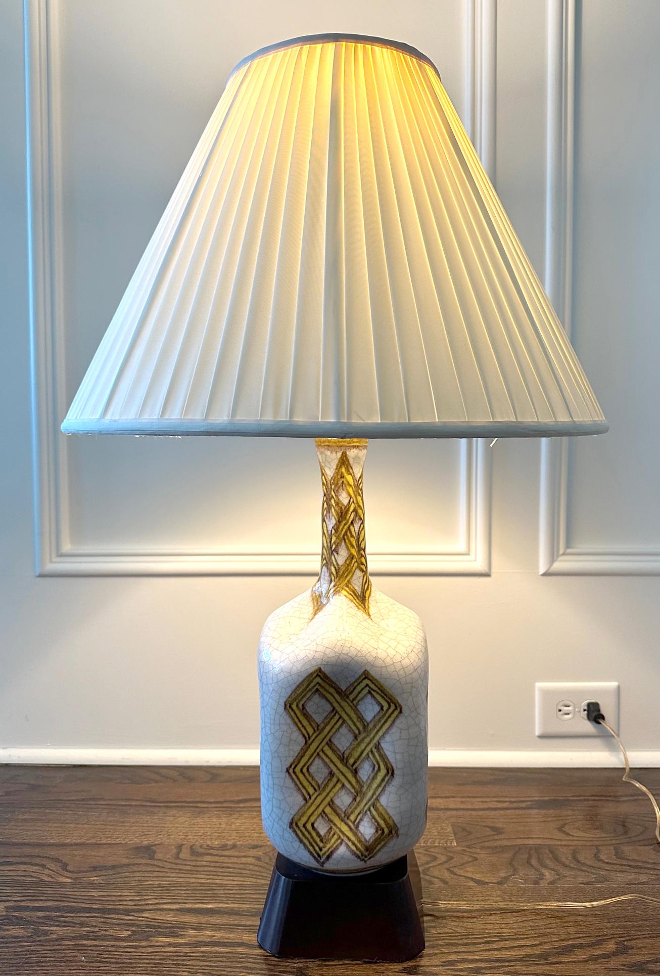 Grande lampe de bureau italienne vintage en céramique Guido Gambone en vente 5