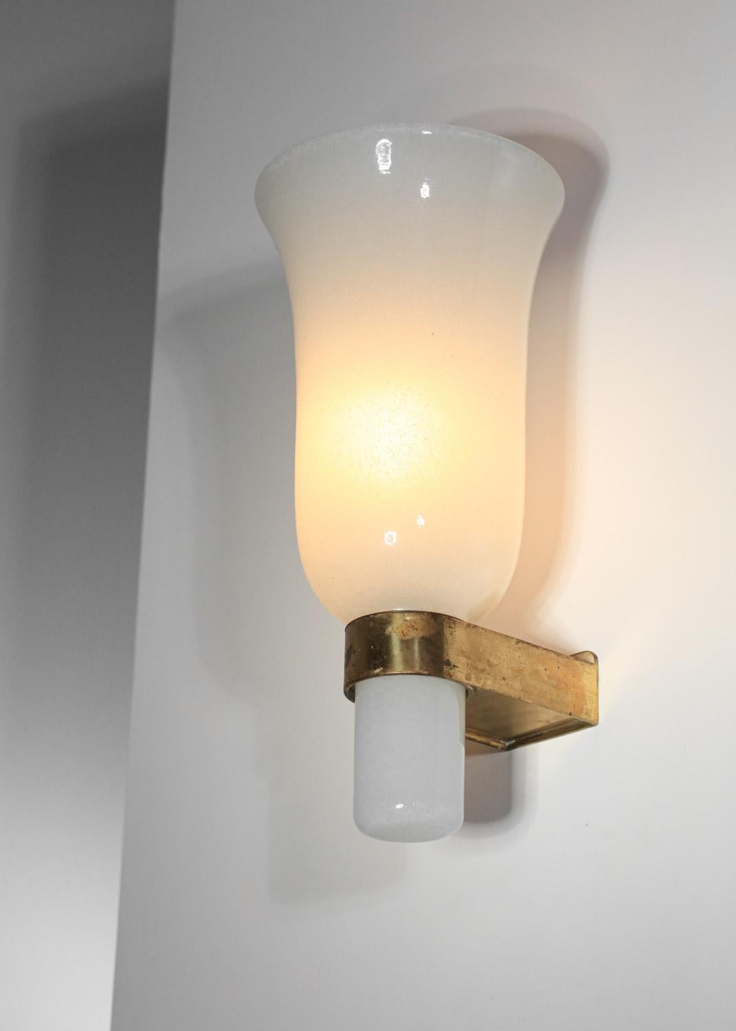 Gran aplique italiano de cristal peleguso para Venini Aplique de Murano de los años 30 1930 Latón en venta