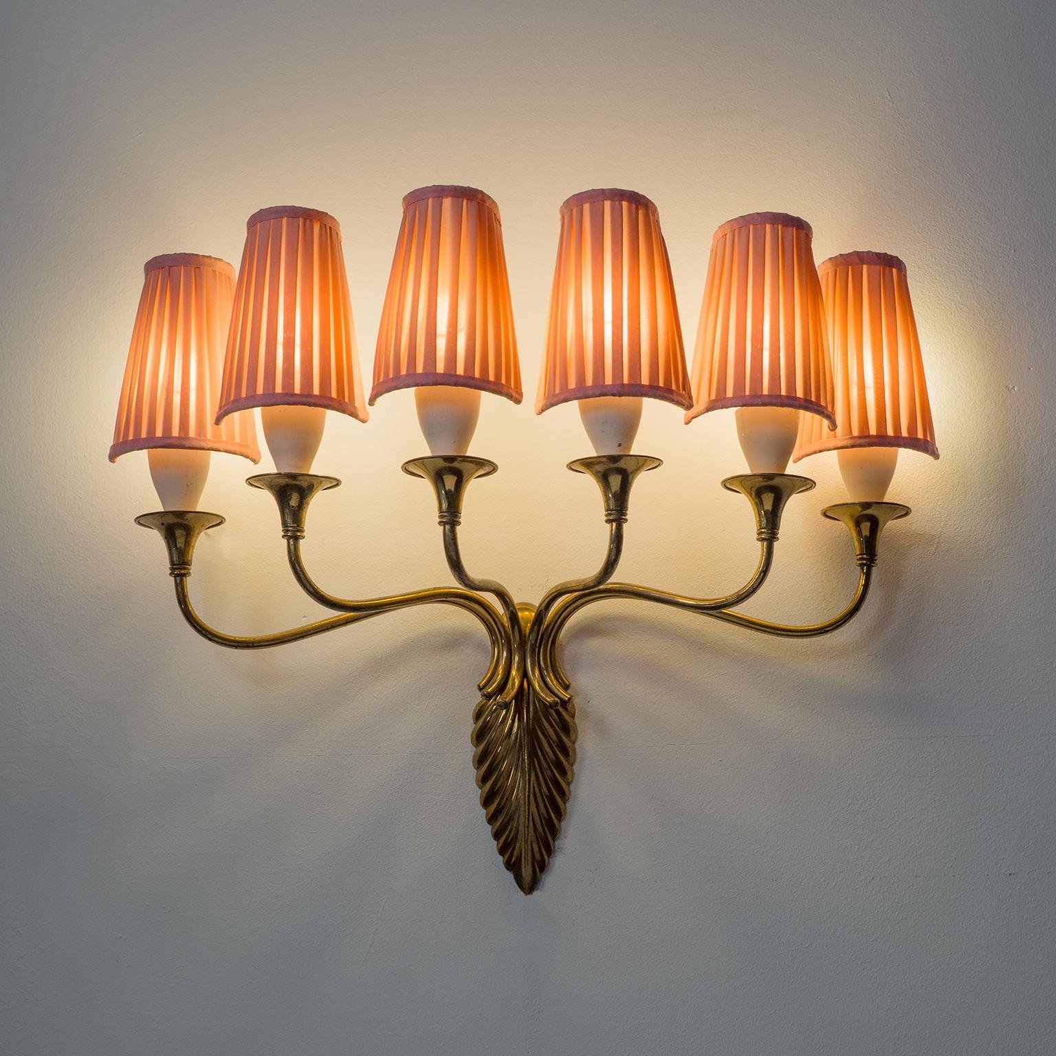 Mid-Century Modern Large Italian Wall Light, 1940s