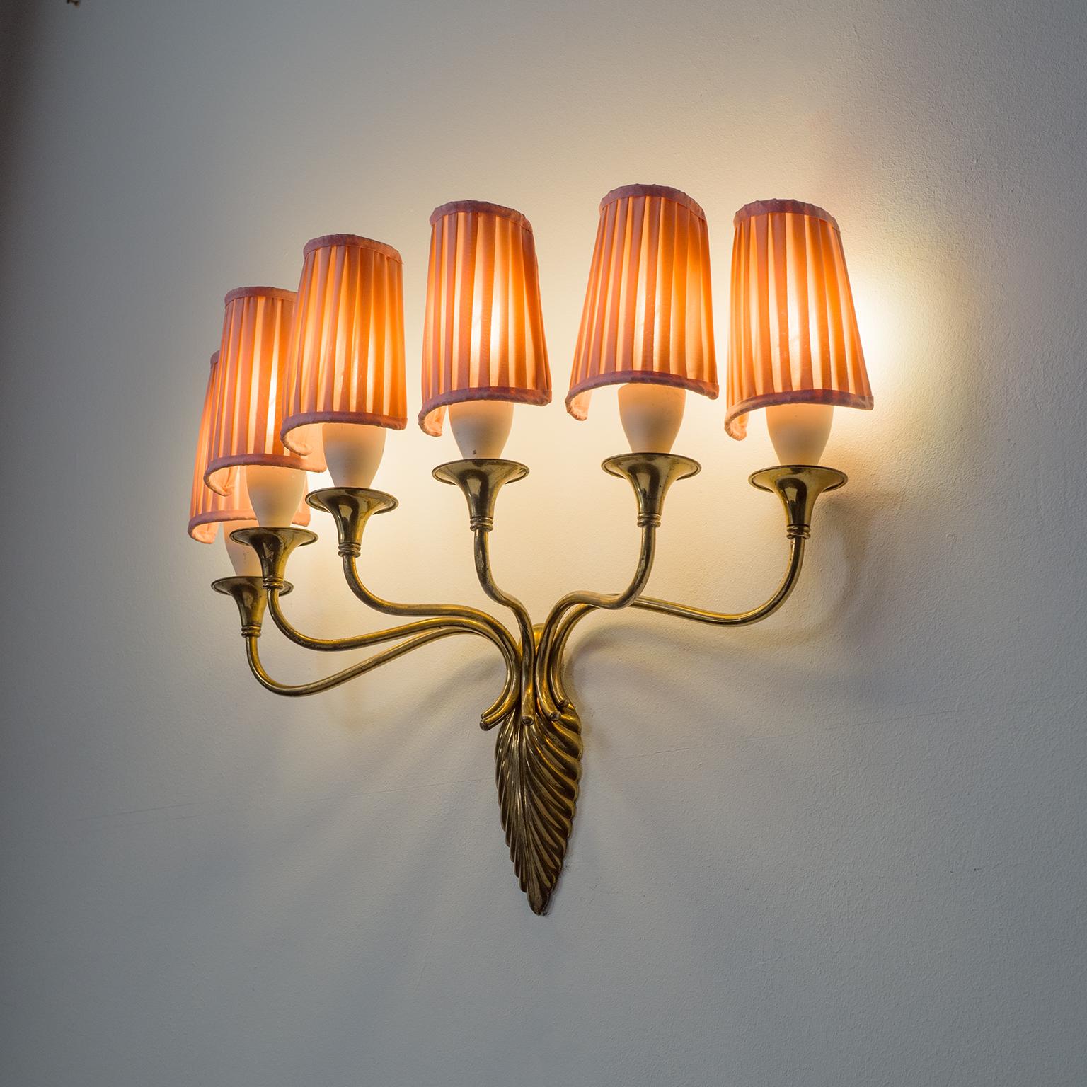 Lacquered Large Italian Wall Light, 1940s