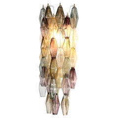 Large Italian Wall Light, Polyhedral Murano Glass