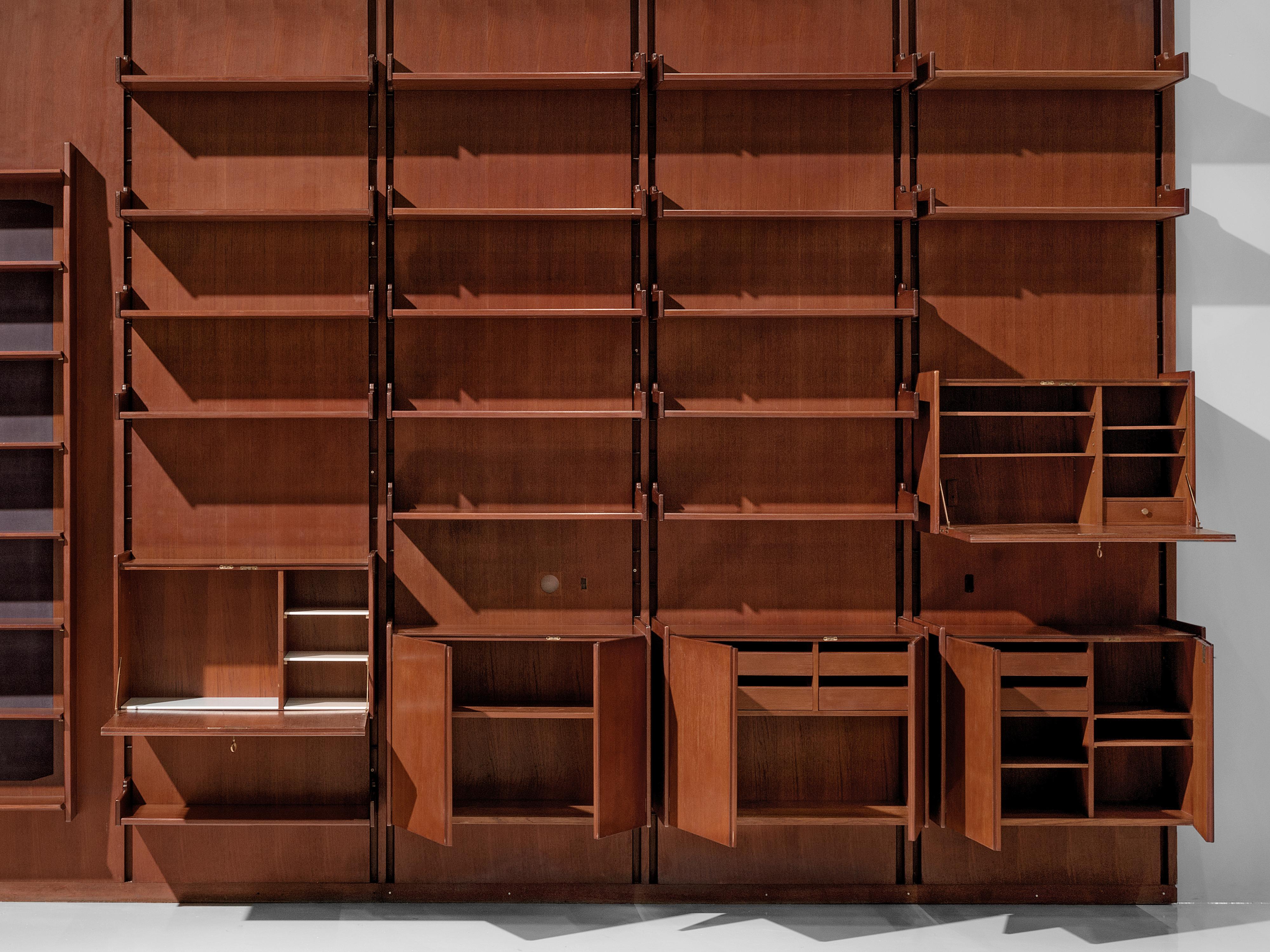 Mid-Century Modern Large Italian Wall Unit in Teak