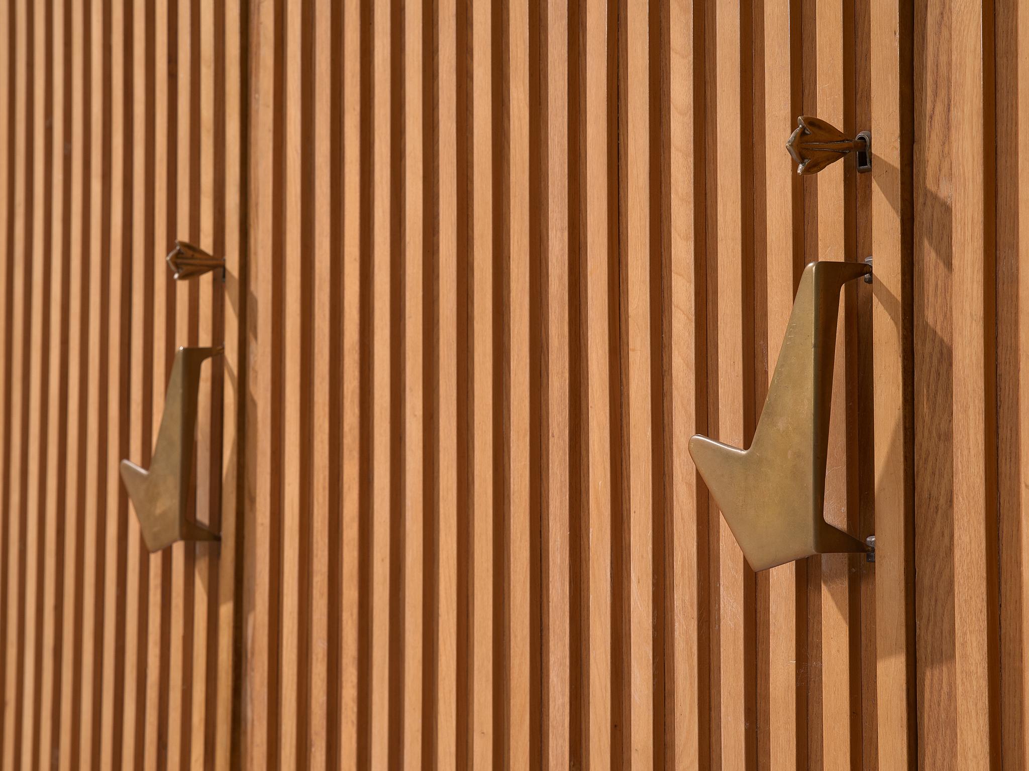Brass Large Italian Wardrobe by Nestorio Sacchi