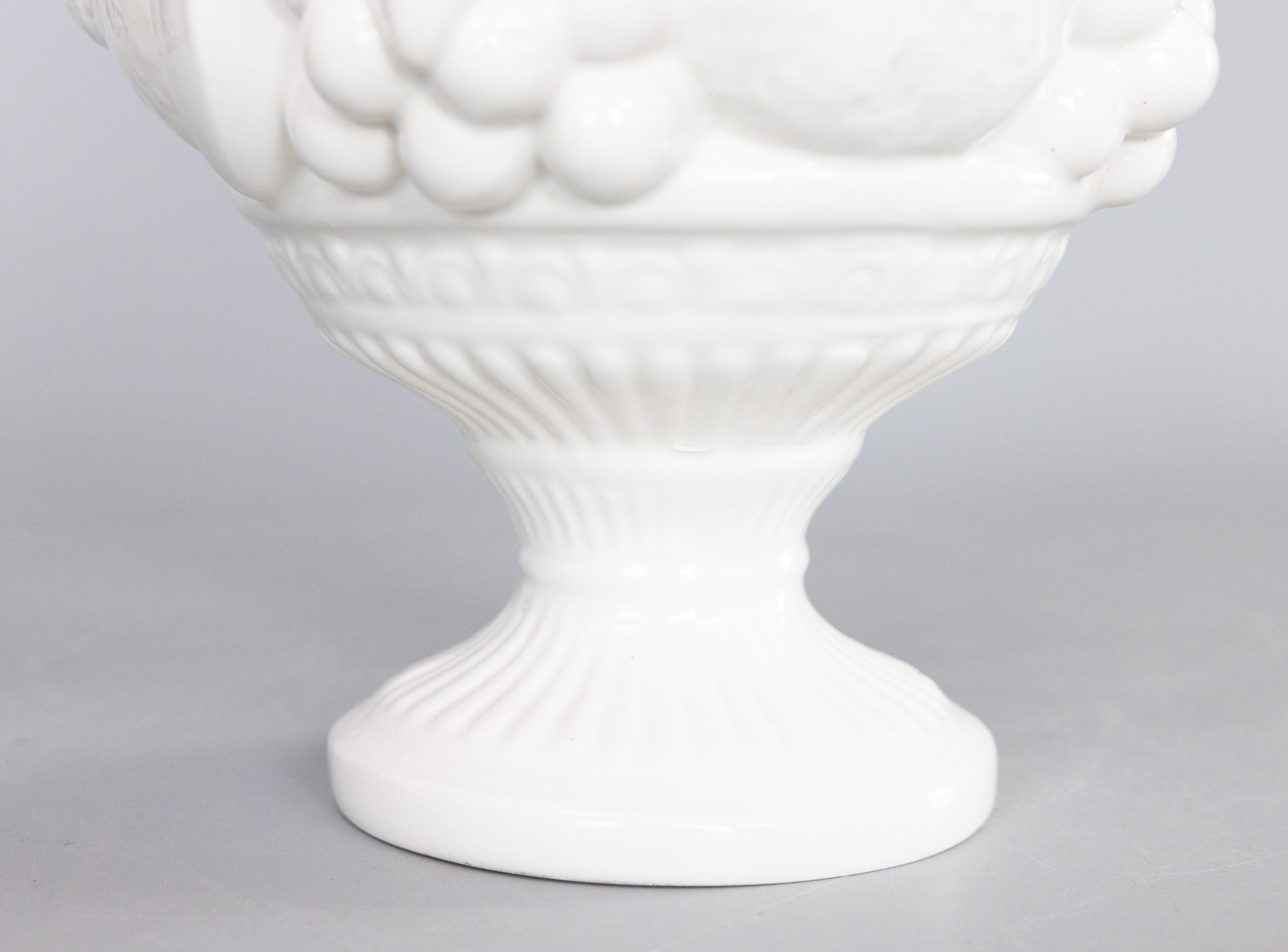 Large Italian White Blanc de Chine Creamware Fruit Topiary 1