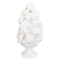 Large Italian White Blanc de Chine Creamware Fruit Topiary 