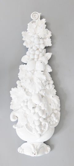 Large Mid-20th Century Italian White Blanc De Chine Fruit Topiary Wall Hanging