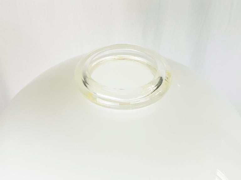 Large Italian White & Clear Murano Glass 