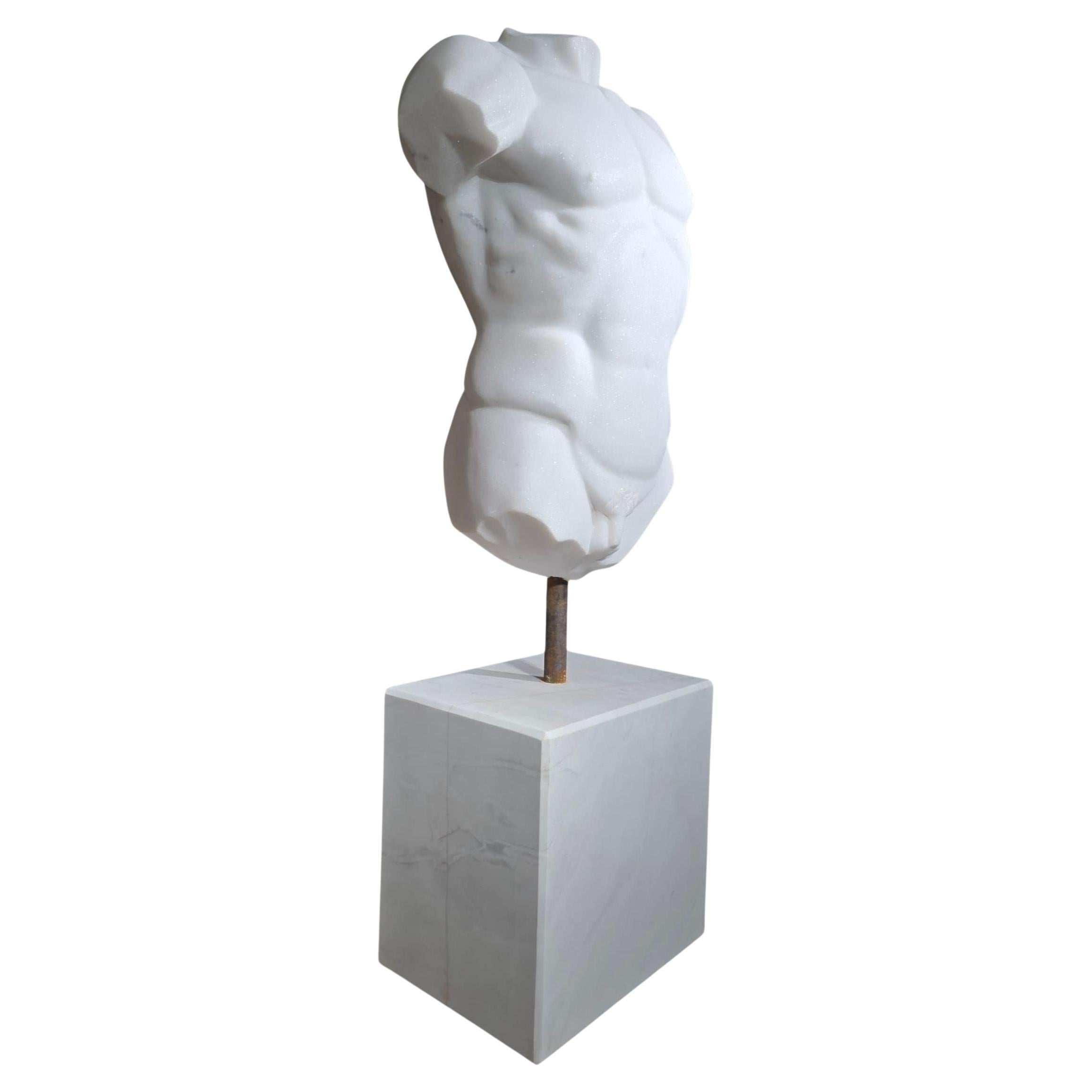 Grande torso italiano in marmo bianco, circa 2000