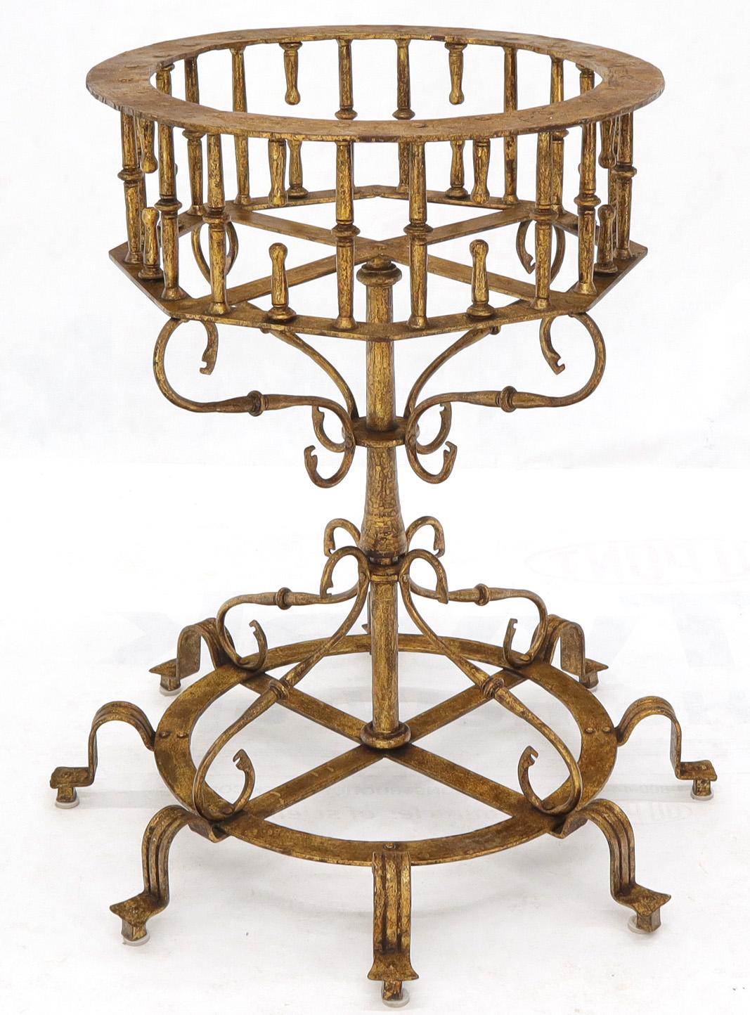 Large Italian Wrought Iron Gold Gilt Planter For Sale 6