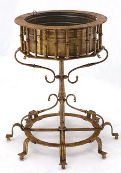Large Italian Wrought Iron Gold Gilt Planter