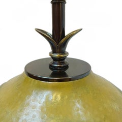 Large Italian Yellow Porcelain Lamp
