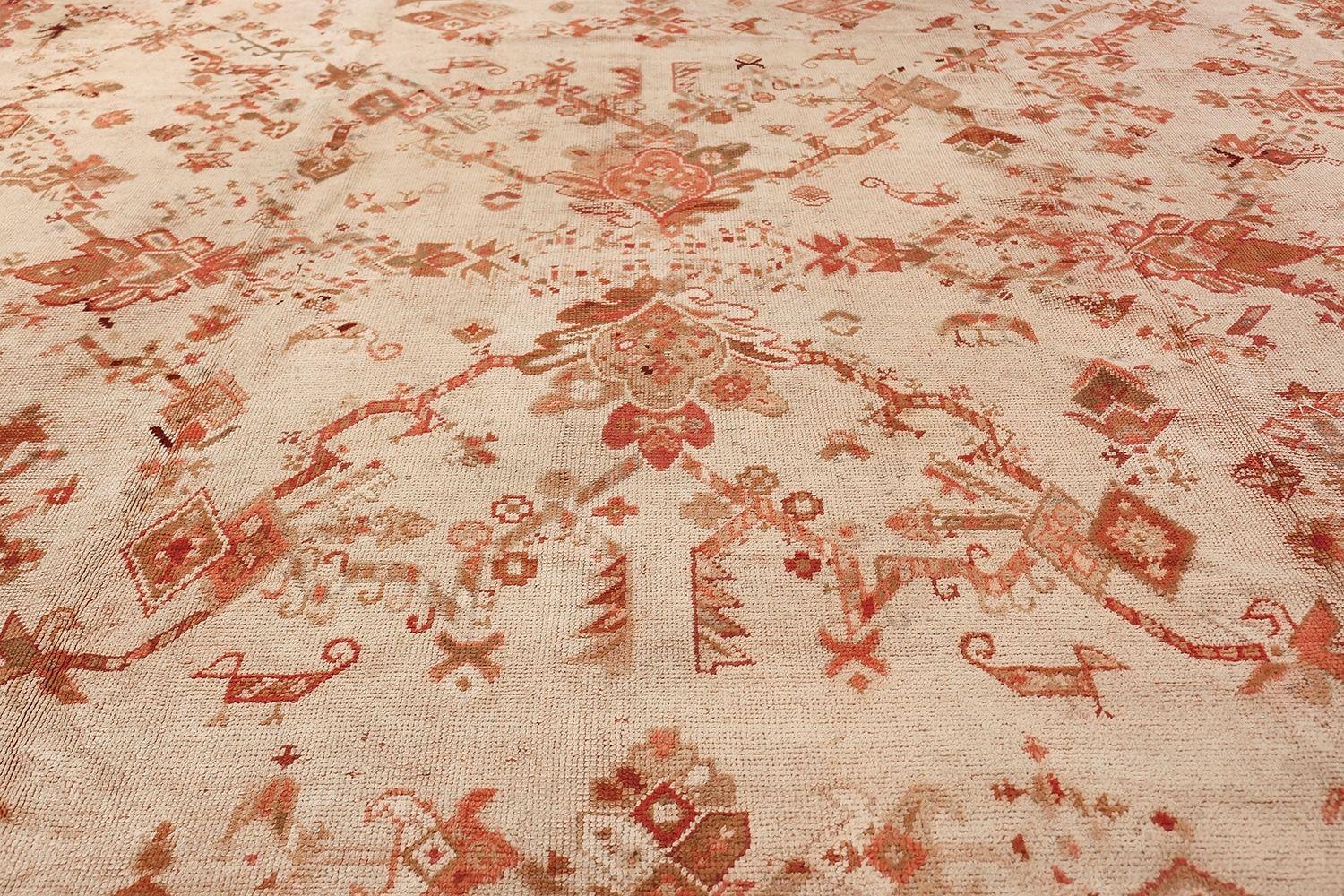 Ivory Background Antique Irish Donegal Rug. 15 ft x 17 ft For Sale 2