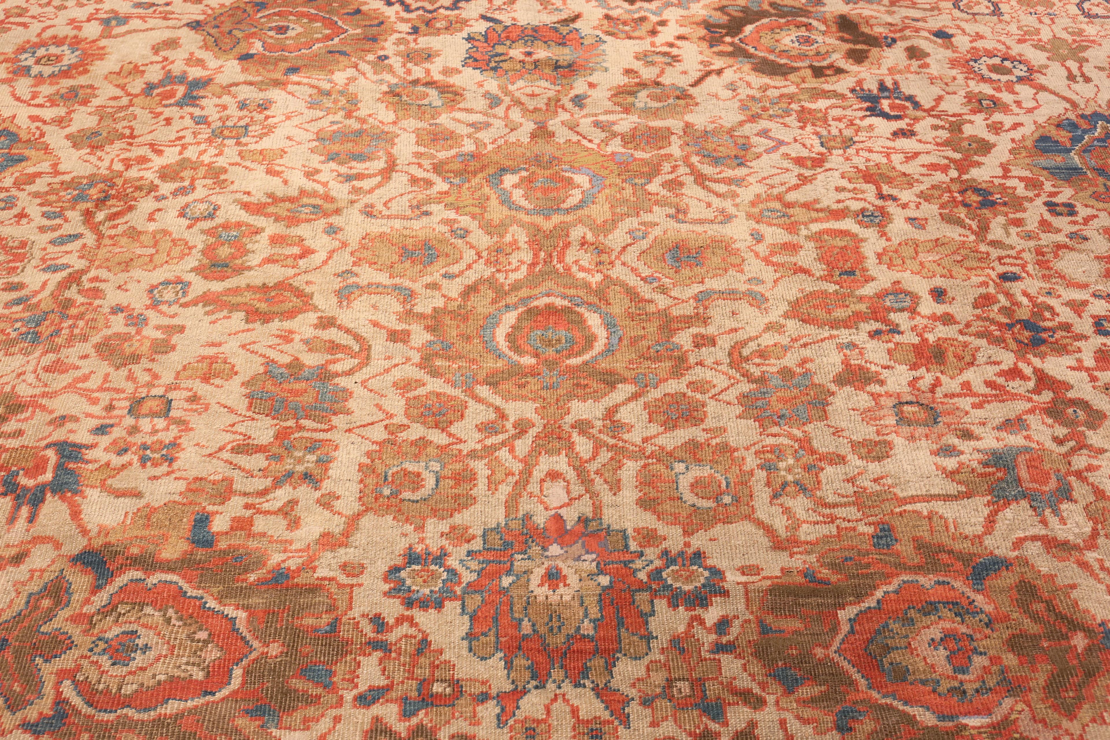 Wool Antique Persian Sultanabad Rug. 13 ft 4 in  x 18 ft 9 in For Sale