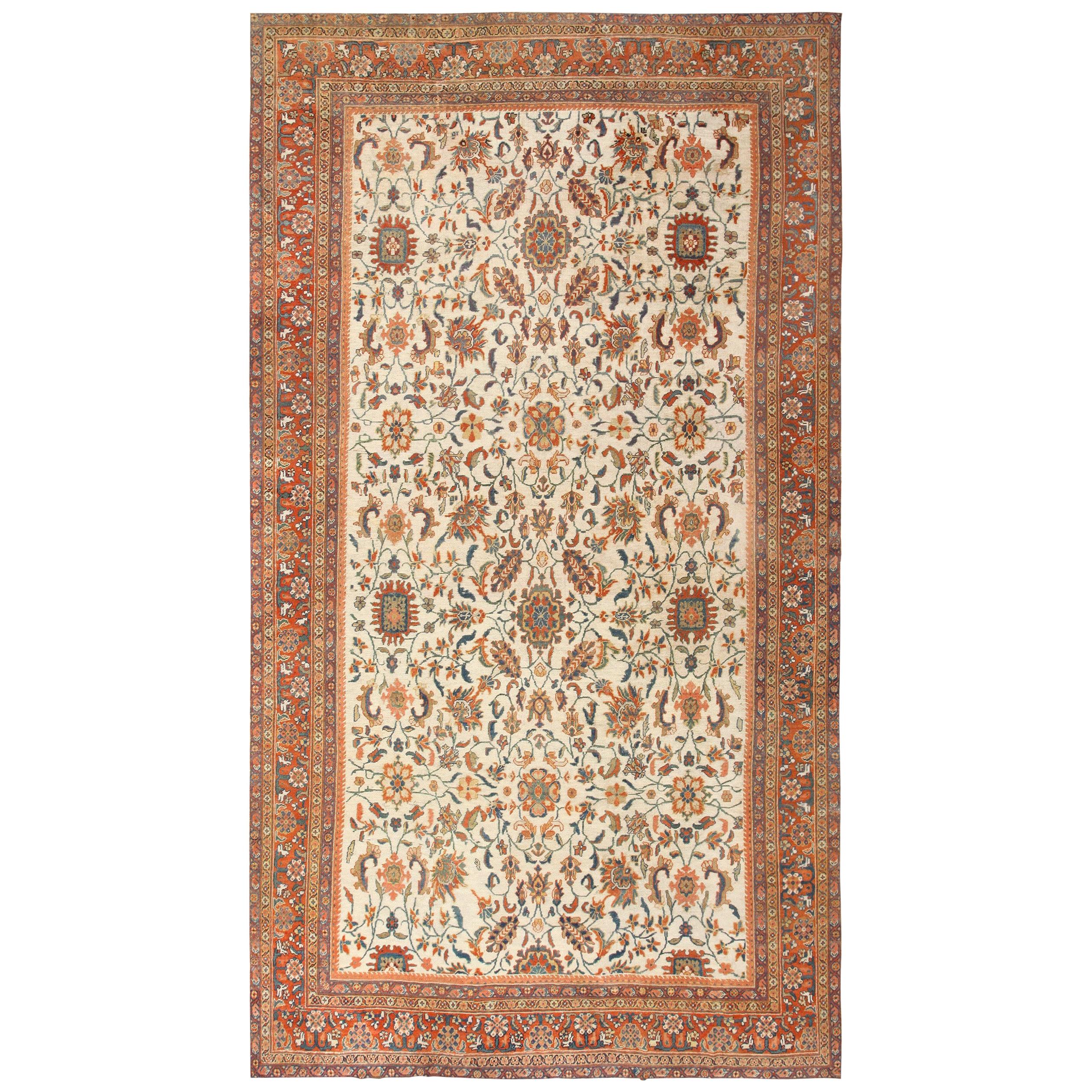 Antiker persischer Sultanabad-Teppich aus Persien. Größe: 10 Fuß x 17 Fuß