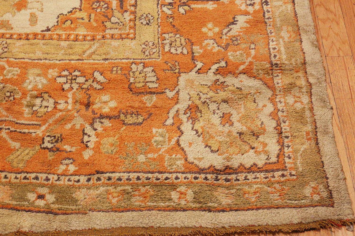 Hand-Knotted Nazmiyal Collection Antique Turkish Oushak Oriental Rug. Size: 12 ft x 15 ft
