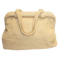 Large Ivory Colour Beaded Handbag