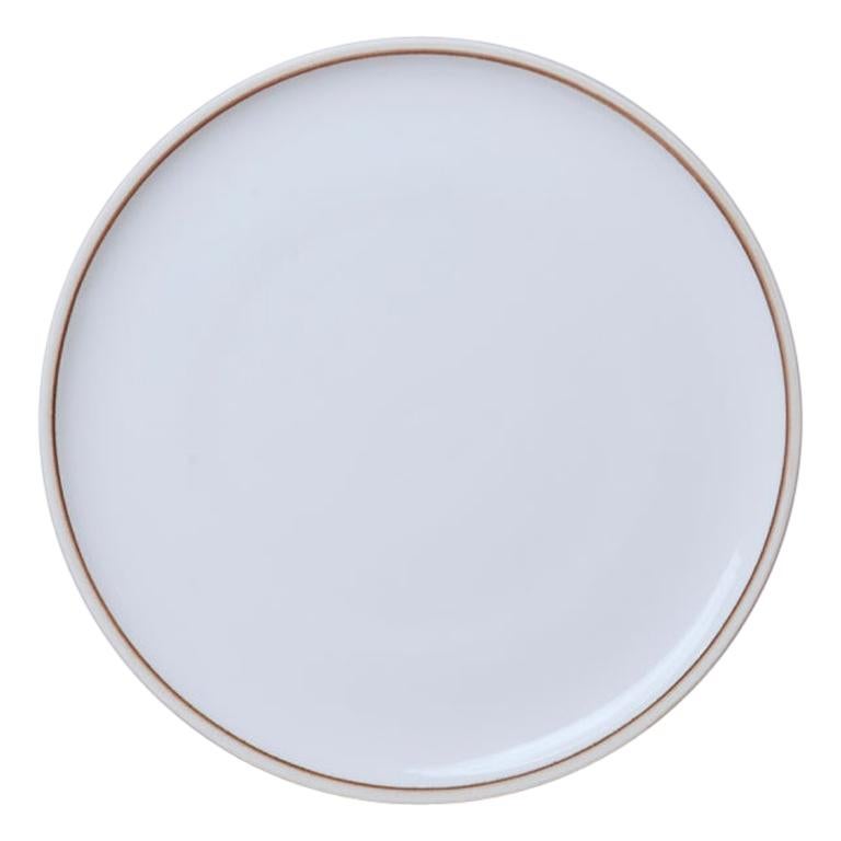 Large Ivory Glazed Porcelain Hermit Plate with Rustic Rim