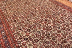 Large Ivory Mina Khani Design Antique Persian Malayer Rug