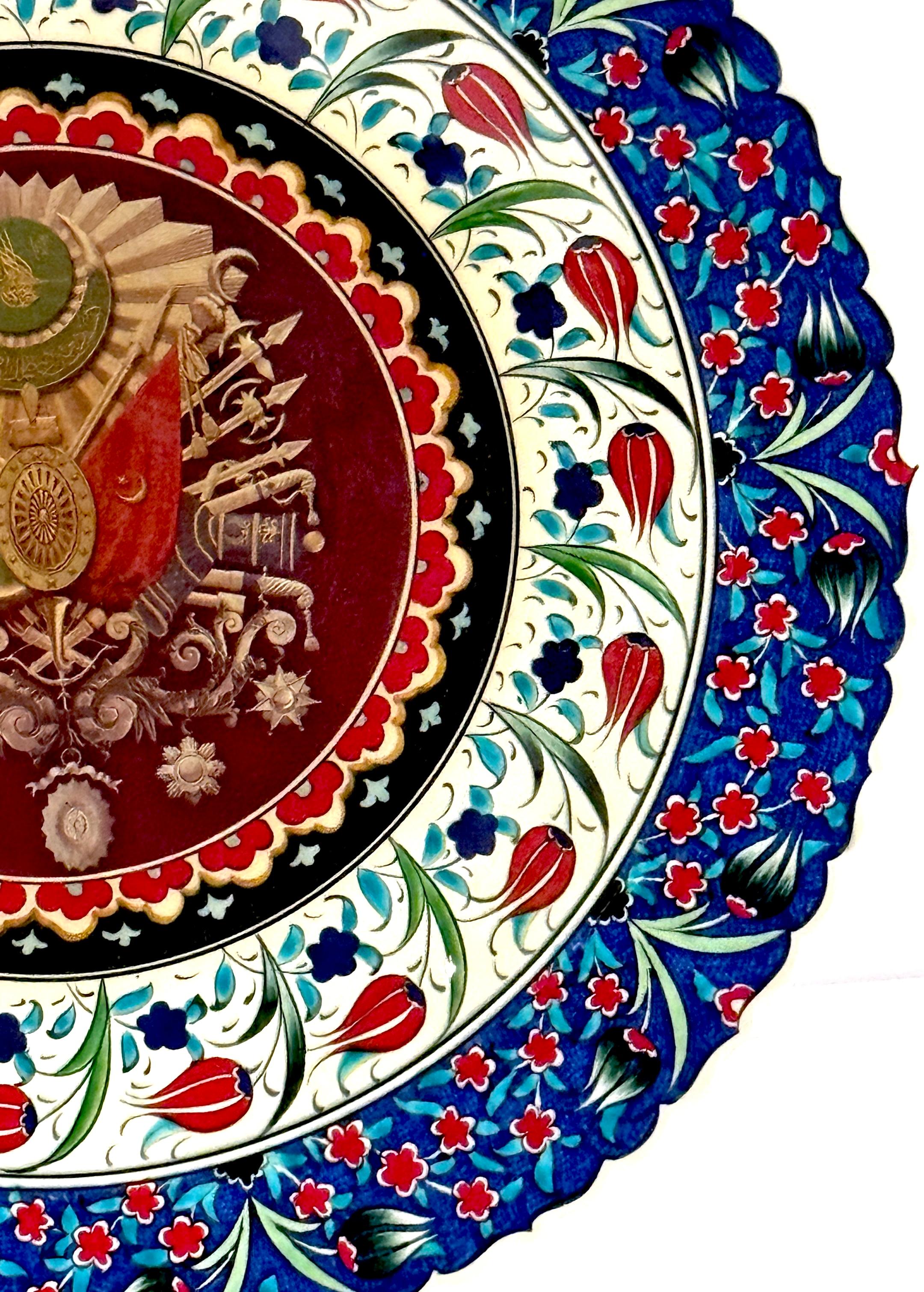 Gran escudo de armas de Iznik de 