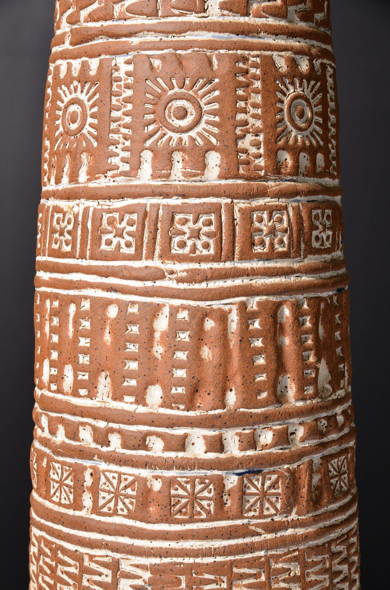 Ceramic Large J. Mason Floor Vase / Vessel, Manner of John Mason For Sale