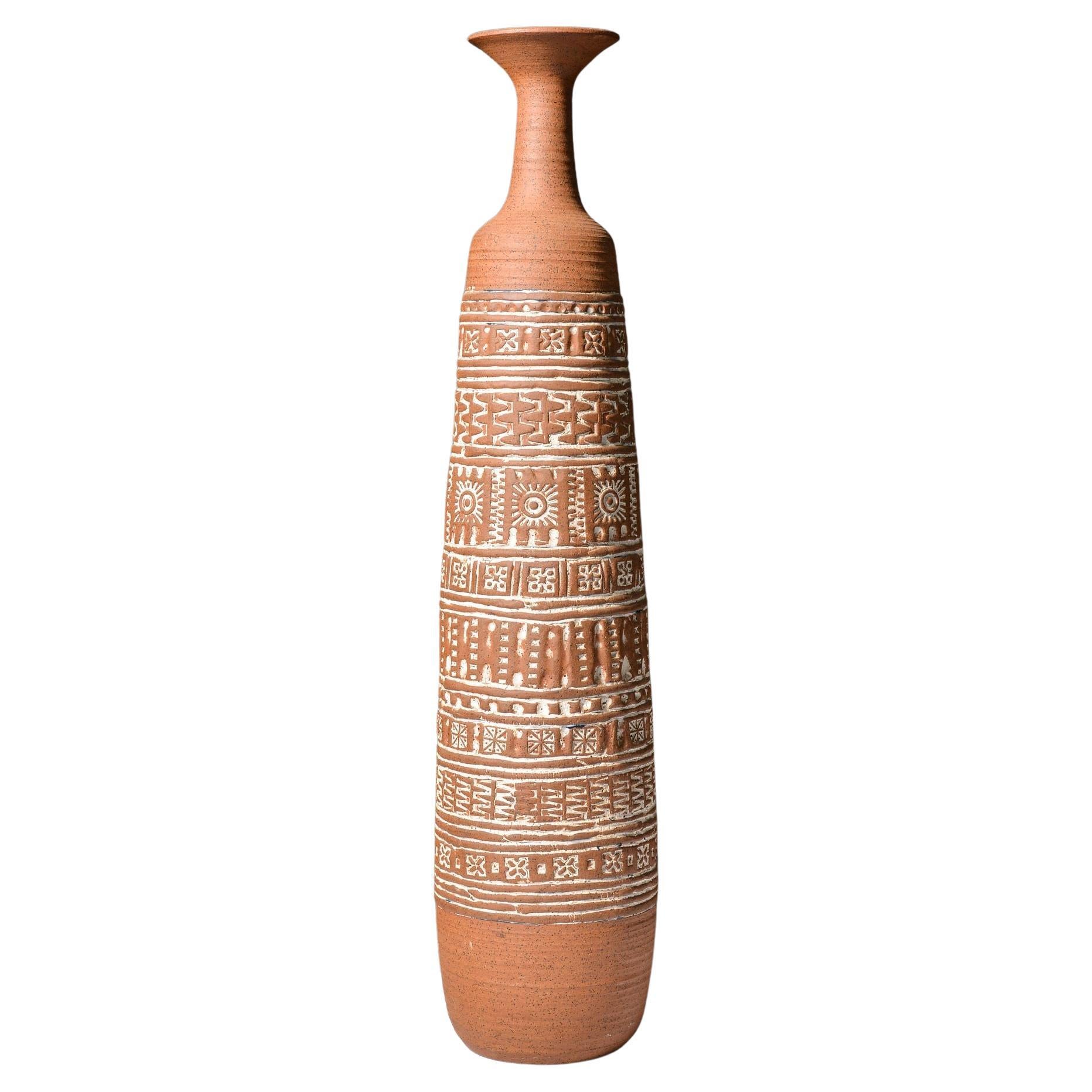 Large J. Mason Floor Vase / Vessel, Manner of John Mason For Sale