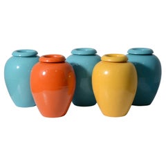 Grande J.A. Jarrones / Aceiteras de Bauer Pottery, 15 "H