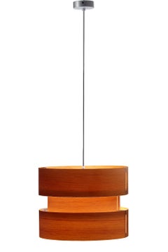 Large J.A. Coderch 'Cister Grande' Wood Suspension Lamp for Tunds