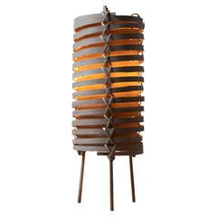 Large J.A. Coderch 'Junco' Rattan Cane Table Lamp for Tunds