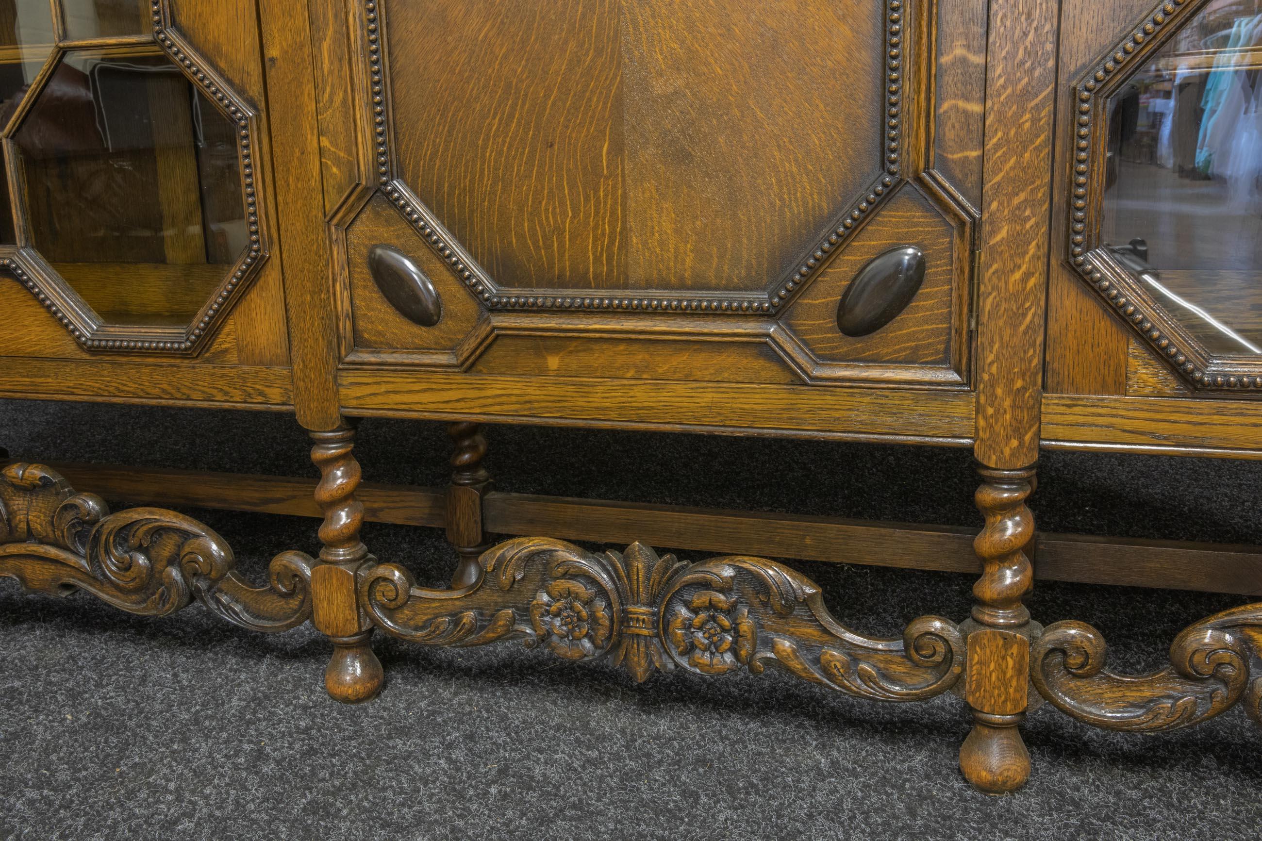 Large Jacobean Style Oak Bookcase 3